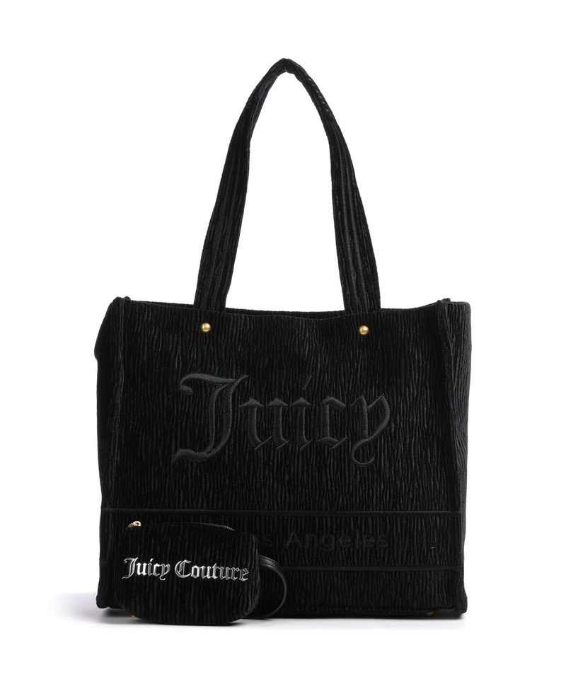Juicy Couture Iris Crinkled Velvet L Bolsa shopping black