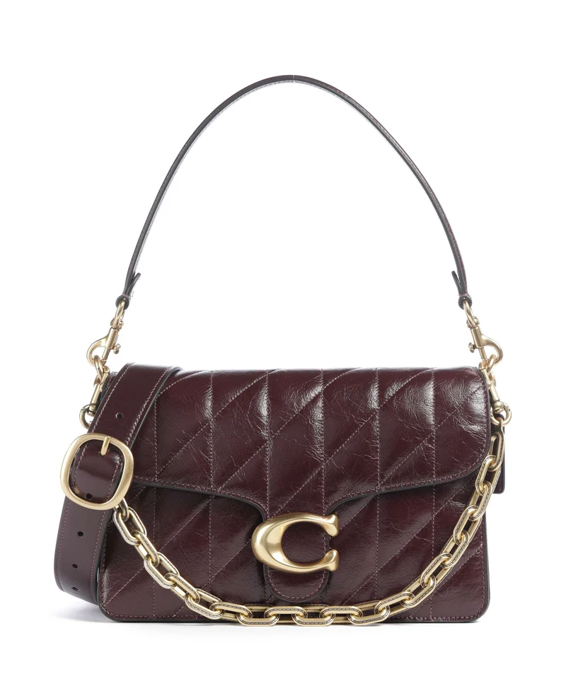Coach Tabby Quilted Glazed Bolso de hombro black currant