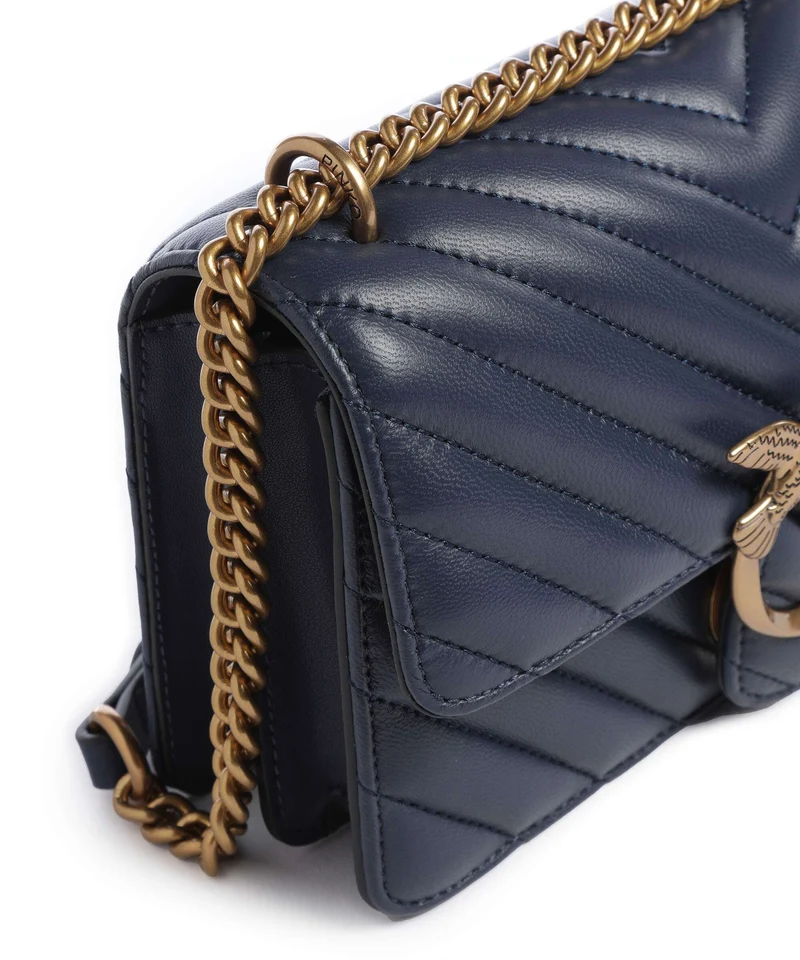 Pinko Love One Mini Bolso de hombro blu indaco ombroso/antique gold