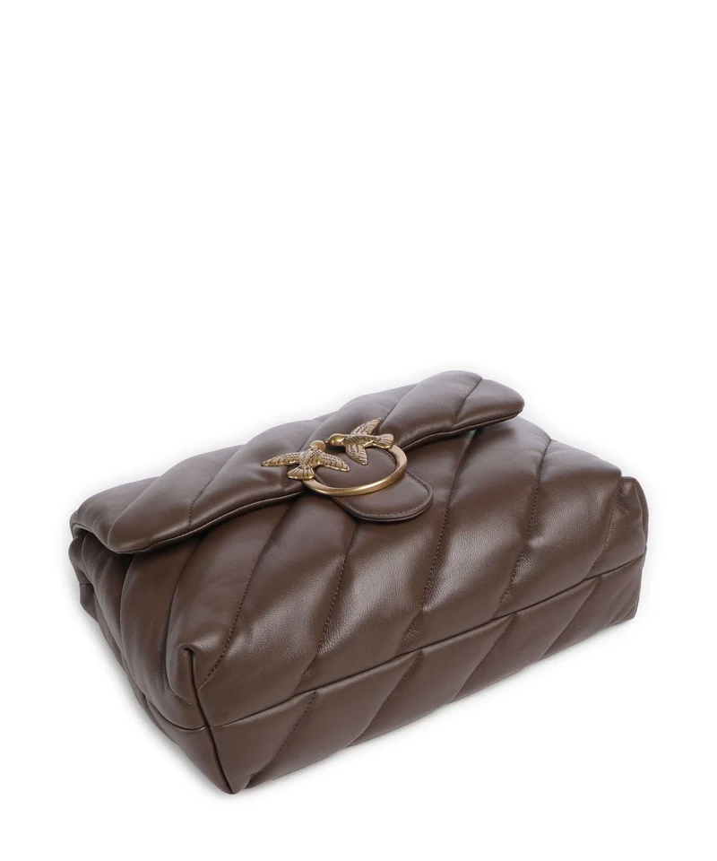Pinko Love Puff Big Bolso de hombro marrone castano/antique gold