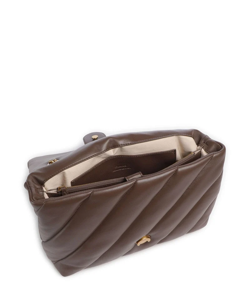 Pinko Love Puff Big Bolso de hombro marrone castano/antique gold