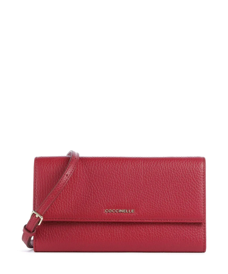 Coccinelle Metallic Soft Monedero sangria
