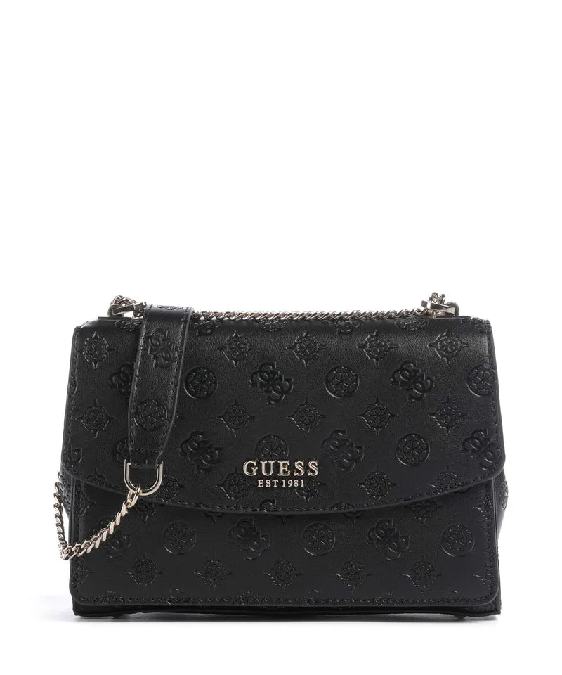 Guess Phoebe Peony Debossed Bolso de hombro black logo