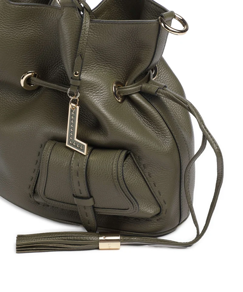 Lancel Premier Flirt M Bucket bolso de mano dark khaki