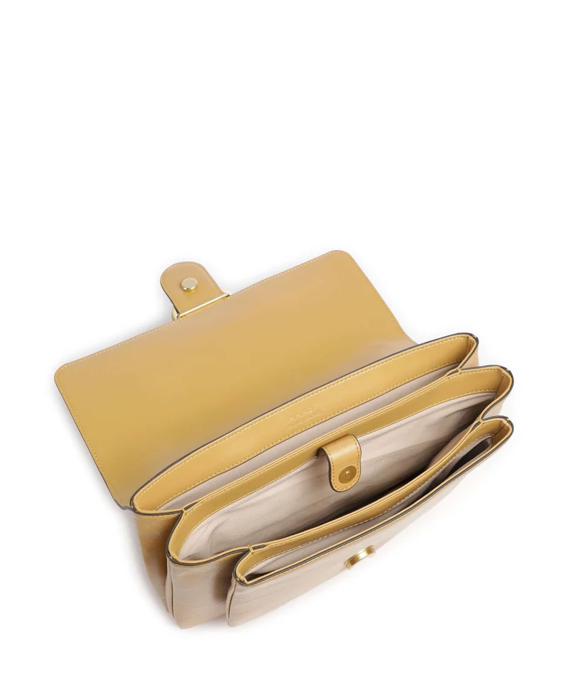 Pinko Love One Soft Big Bolso de hombro torroncino/matt gold