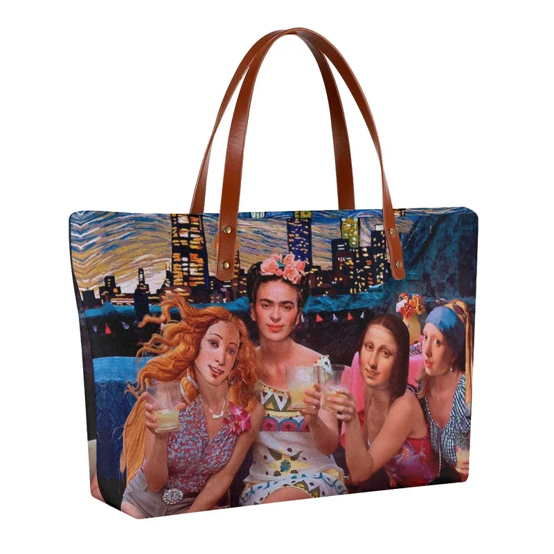 Venus, Frida, Mona and Vermeer’s Girls Night Tote Bag