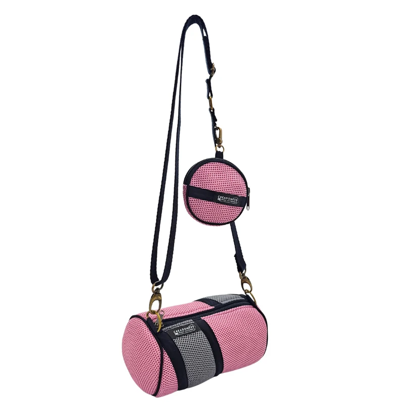 Bolso con Monedero Rosa-Gris