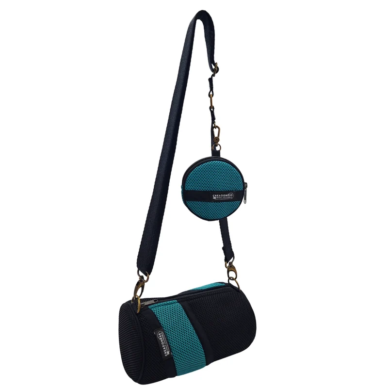 Bolso con Monedero Negro-Verde