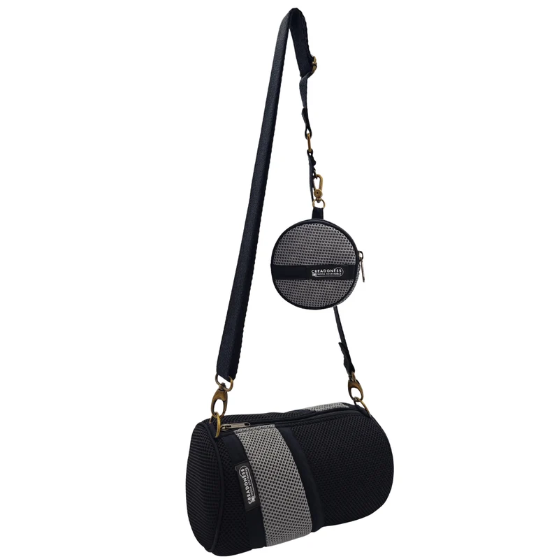 Bolso con Monedero Negro-Gris