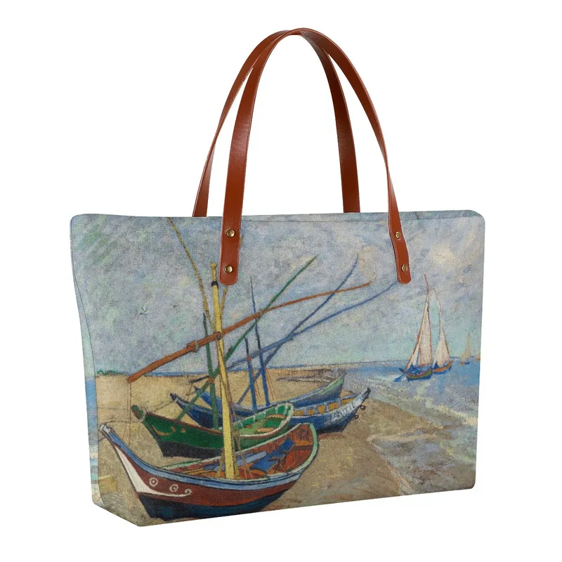 Fishing Boats on the Beach at Saintes-Maries Tote Bag