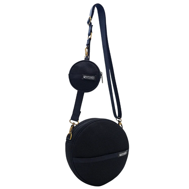 Bolso Circular con Monedero Full Negro
