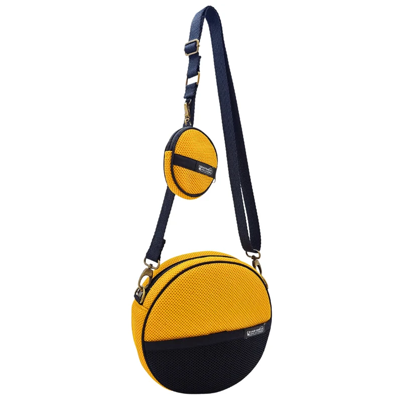 Bolso Circular con Monedero Amarillo-Negro