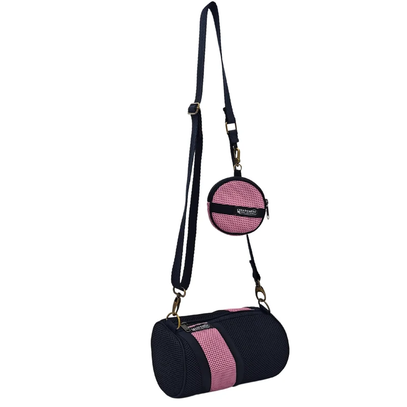 Bolso con Monedero Negro-Rosa