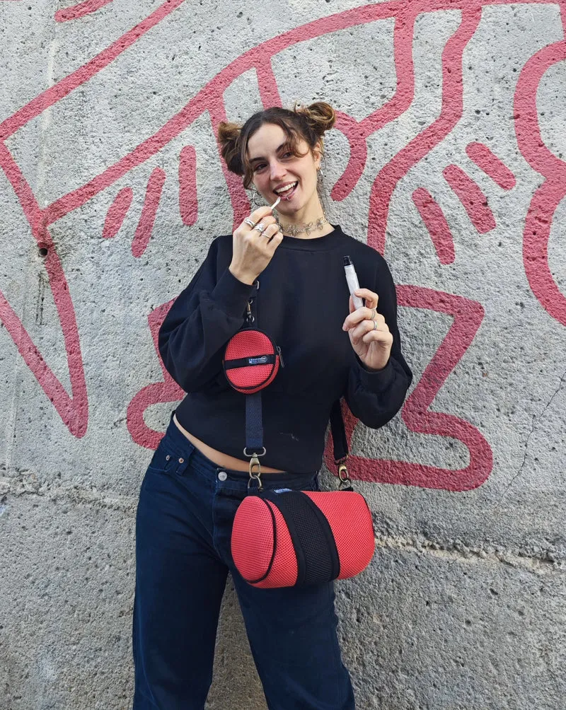 Bolso con Monedero Salmón-Negro