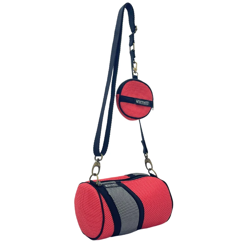 Bolso con Monedero Salmón-Gris