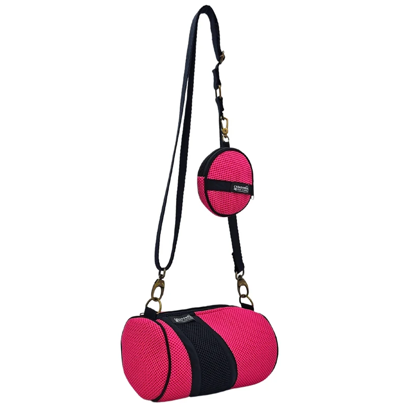 Bolso con Monedero Fucsia-Negro