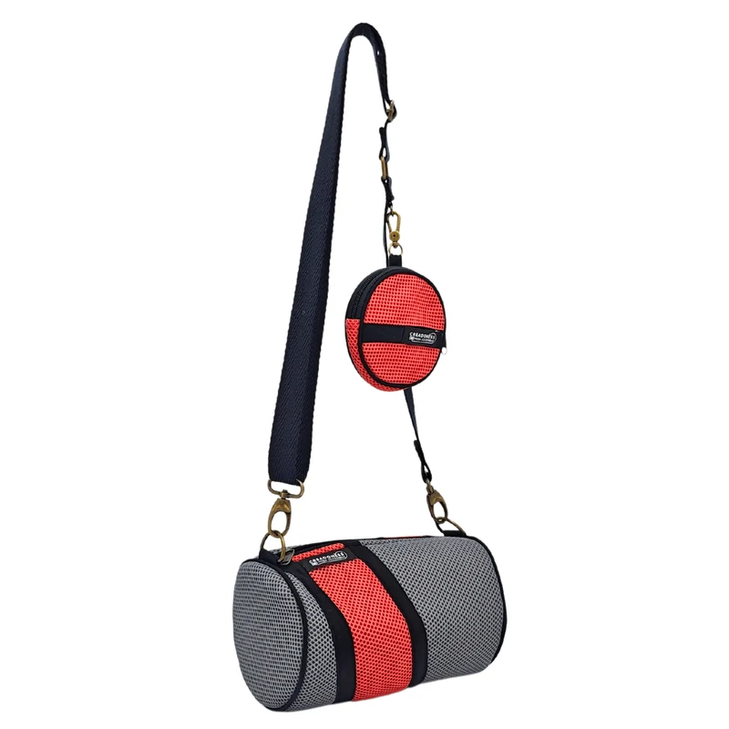 Bolso con Monedero Gris-Salmón