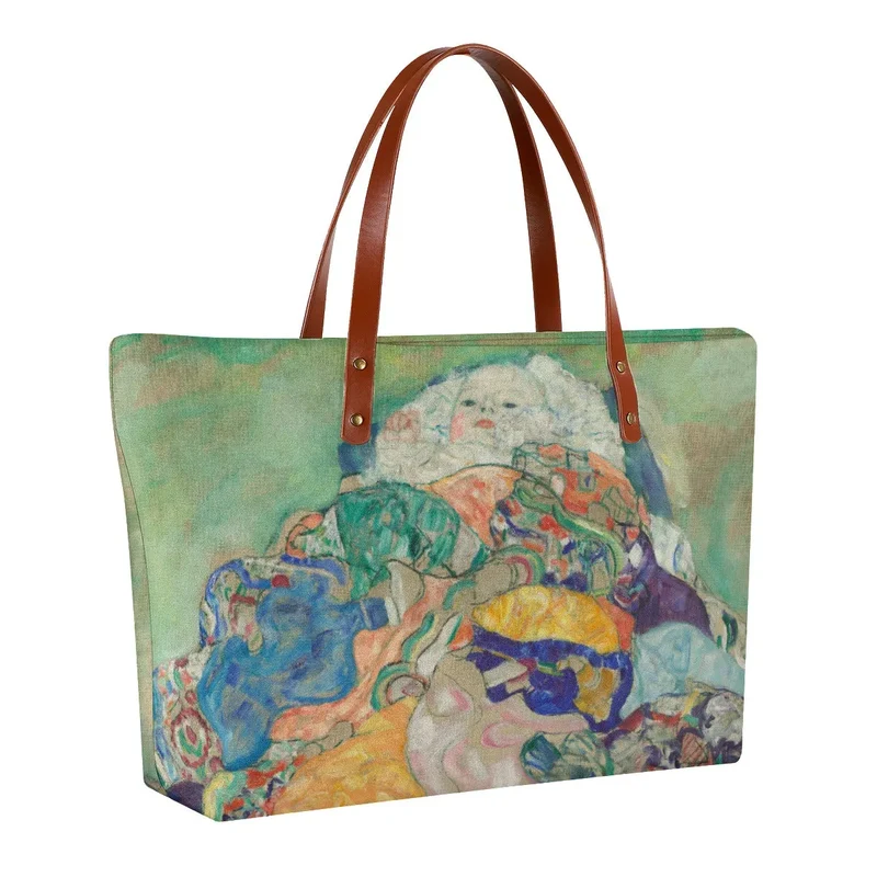 Baby by Gustav Klimt Painting Waterproof Tote Bag