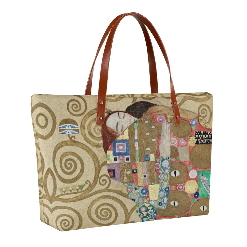 Fulfillment by Gustav Klimt Painting Waterproof Tote Bag