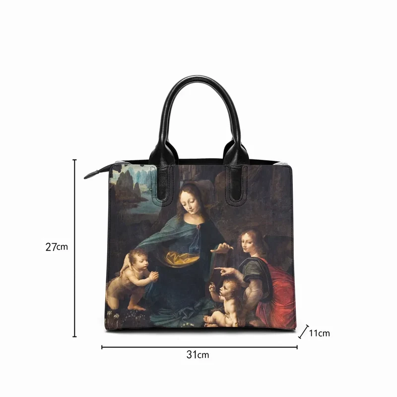 Leonardo da Vinci's The Virgin of the Rocks Art Handbag