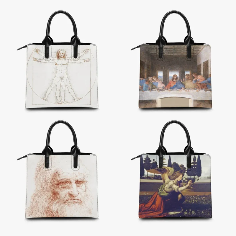 Leonardo da Vinci's The Virgin of the Rocks Art Handbag