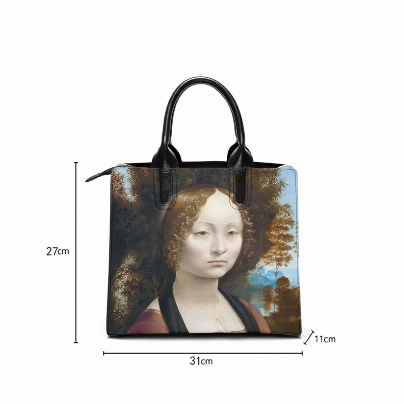 Leonardo da Vinci's Ginevra de' Benci Art Fashion Handbag