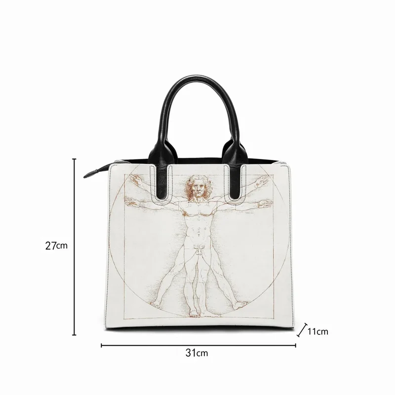 Leonardo da Vinci's Vitruvian Man Art Fashion Handbag