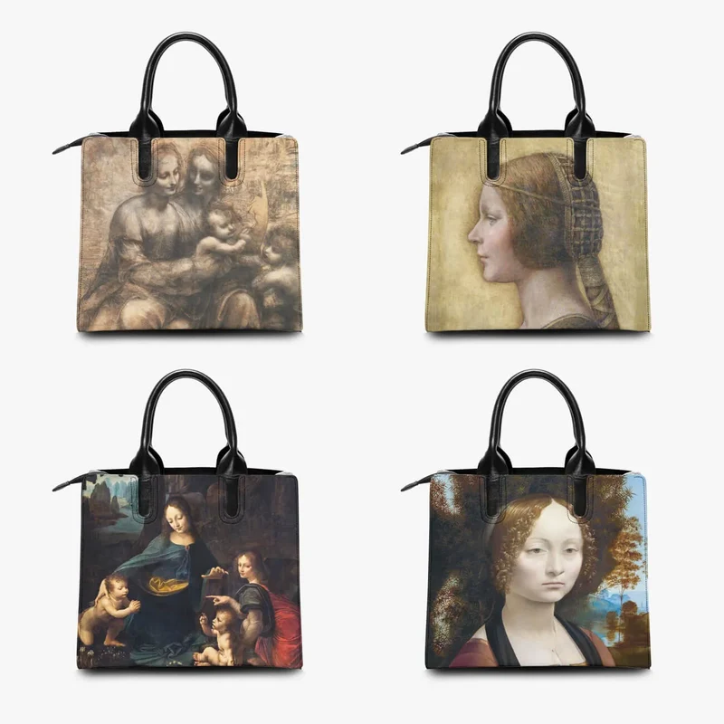 Leonardo da Vinci's Vitruvian Man Art Fashion Handbag