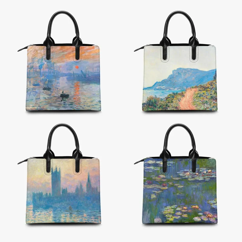 Belle-Ile Rocks at Port-Goulphar by Claude Monet Handbag