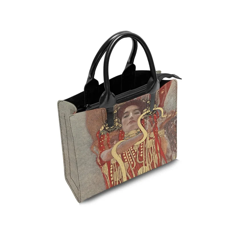 Gustav Klimt's Hygieia Painting Art Leather Handbag