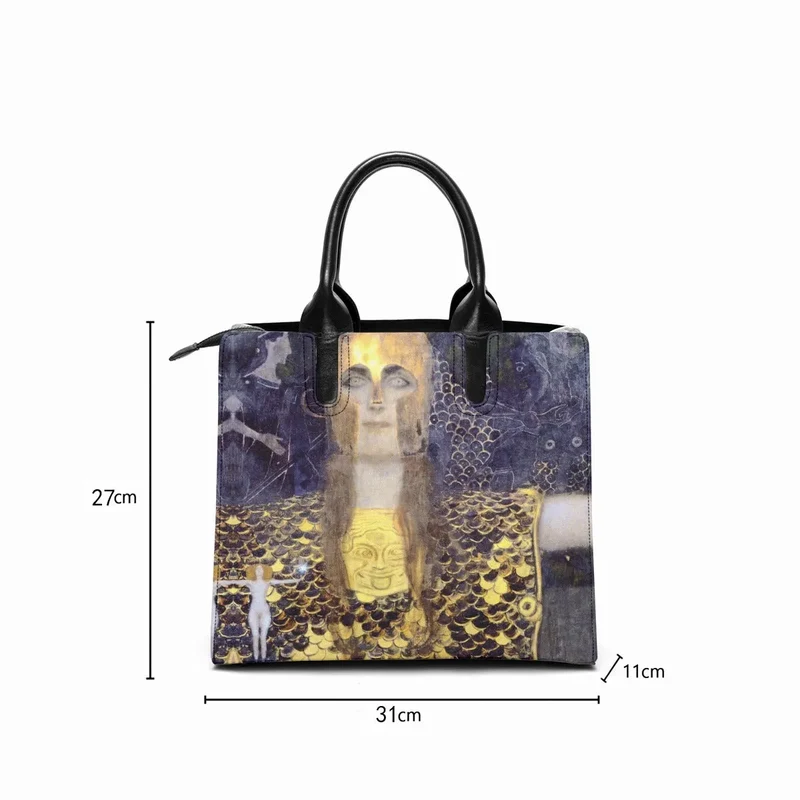 Pallas Athena Gustav Klimt Painting Fashion Handbag