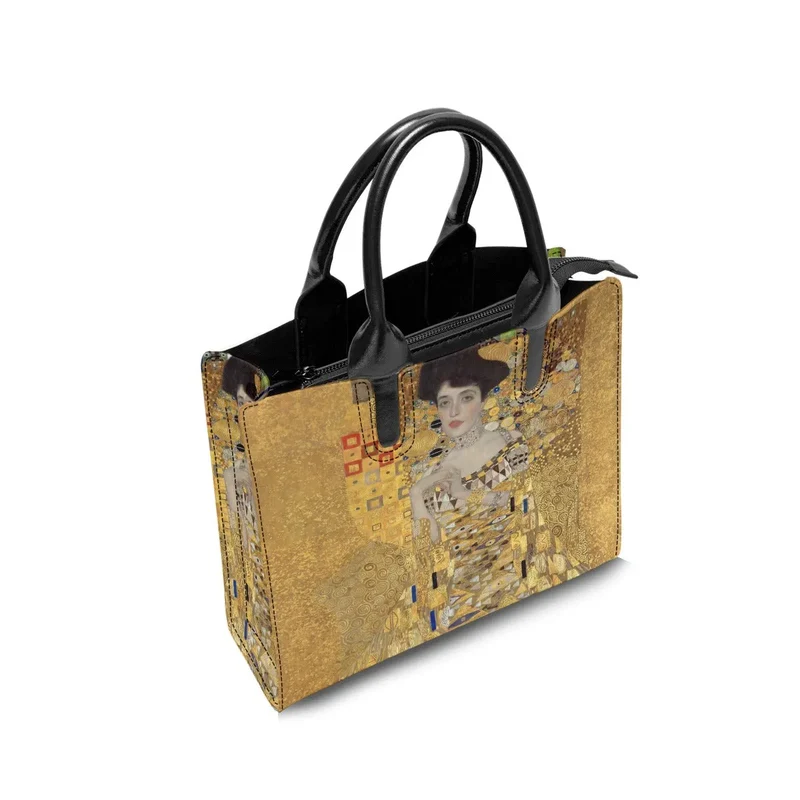 Portrait of Adele Bloch-Bauer I Gustav Klimt Leather Handbag