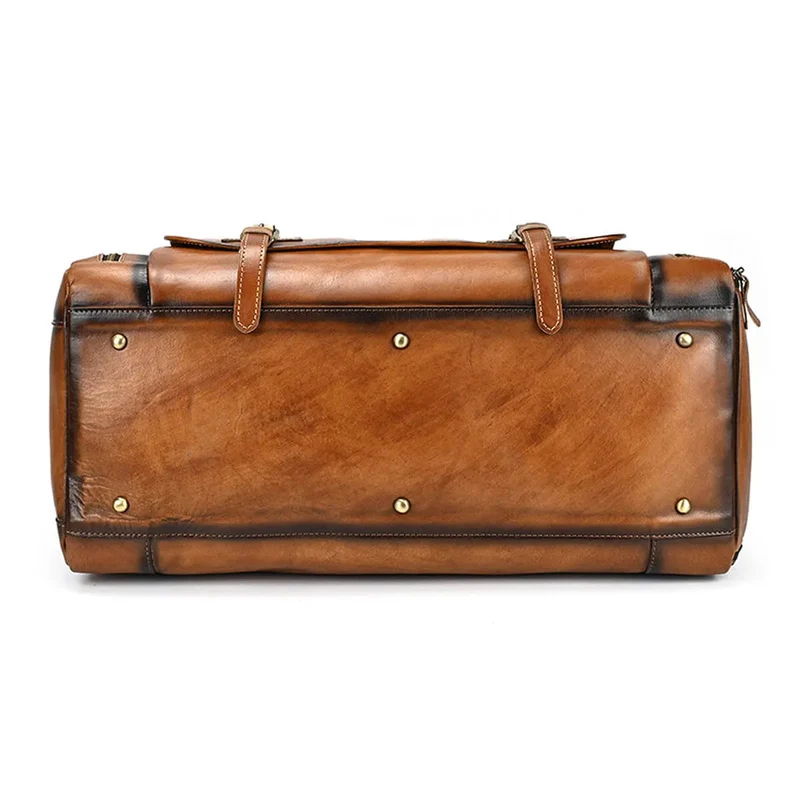 Fashion Retro Cowhide Luggage Travel Bag