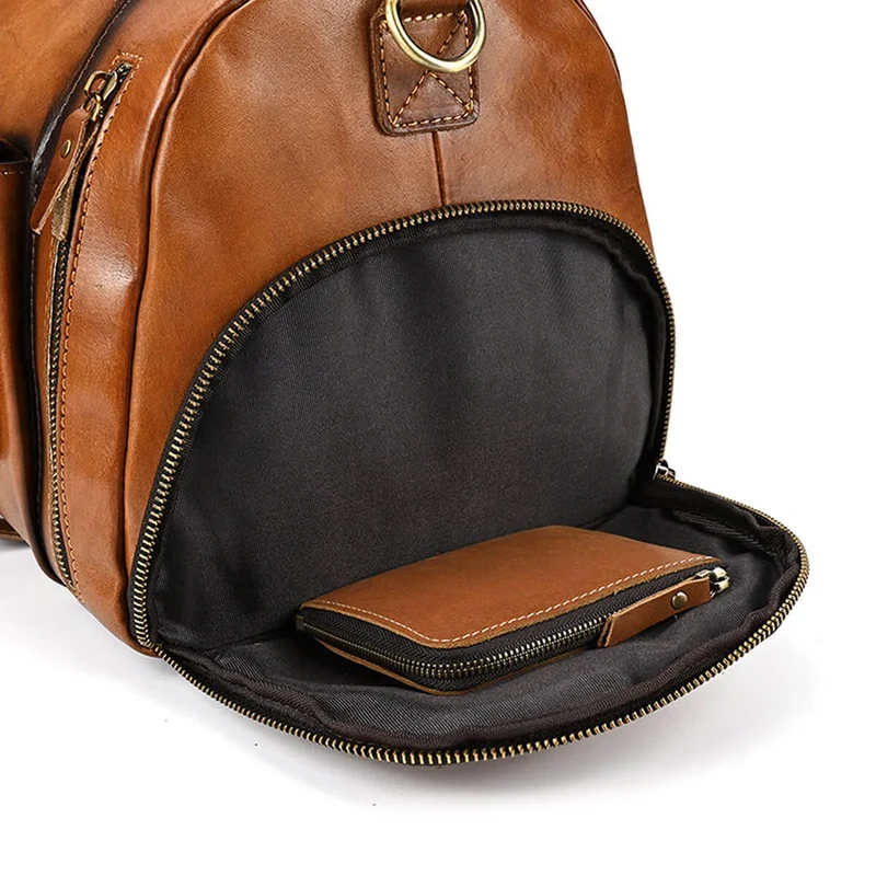 Fashion Retro Cowhide Luggage Travel Bag