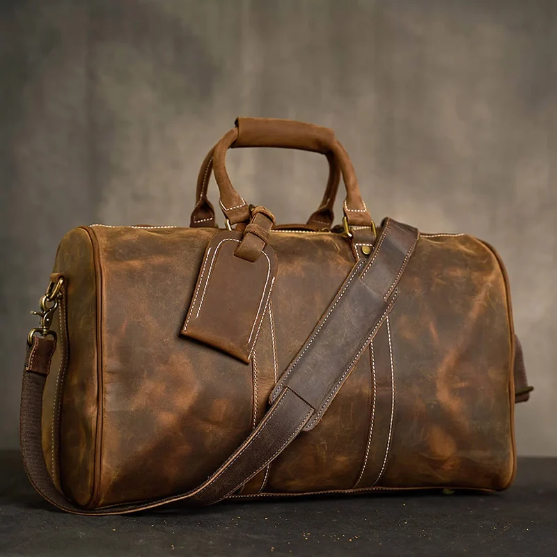 Vintage Travel Business Large Capacity Luggage Leather Bag