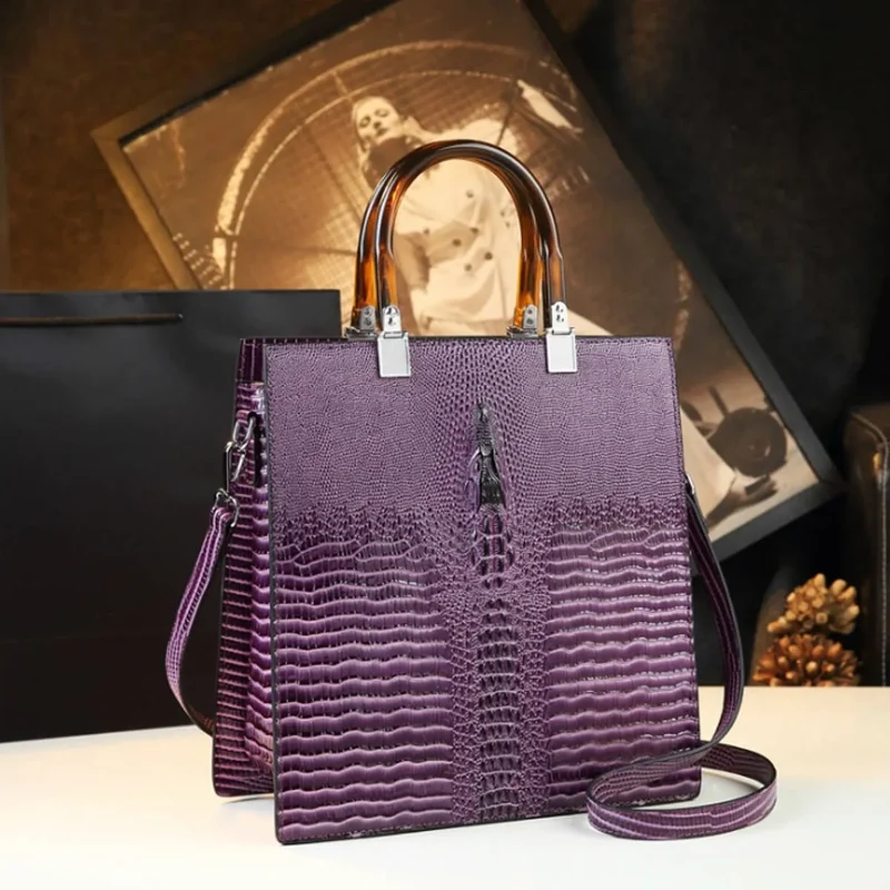 Luxury Leather Crocodile Pattern Women's Bags