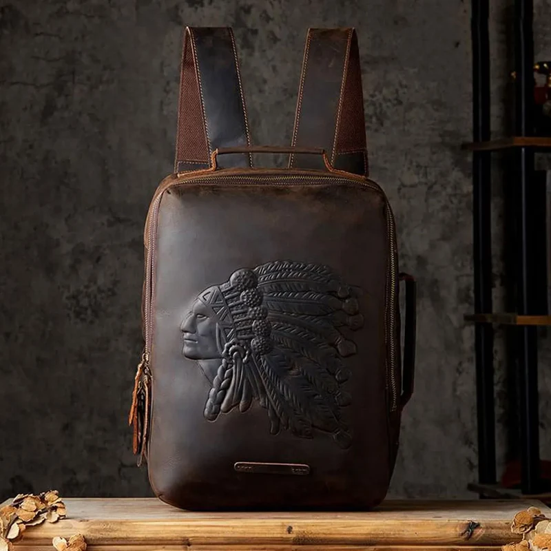 Top Cowhide Leather Handmade Premium Vintage Backpack
