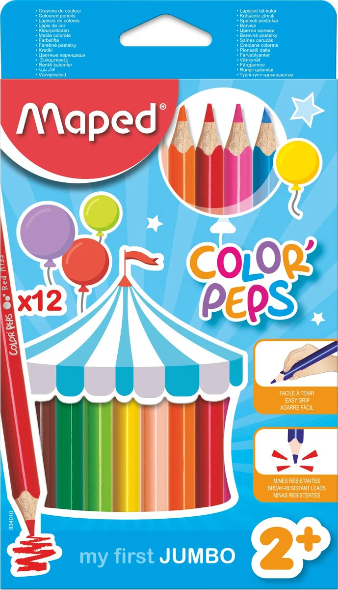 MAPED COLOR PEPS JUMBO 12 UNDS