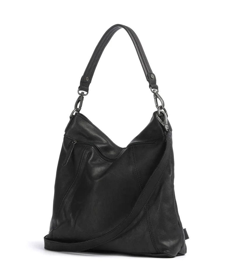 The Chesterfield Brand Washed Waxed Cow Sintra Bolso de hobo black