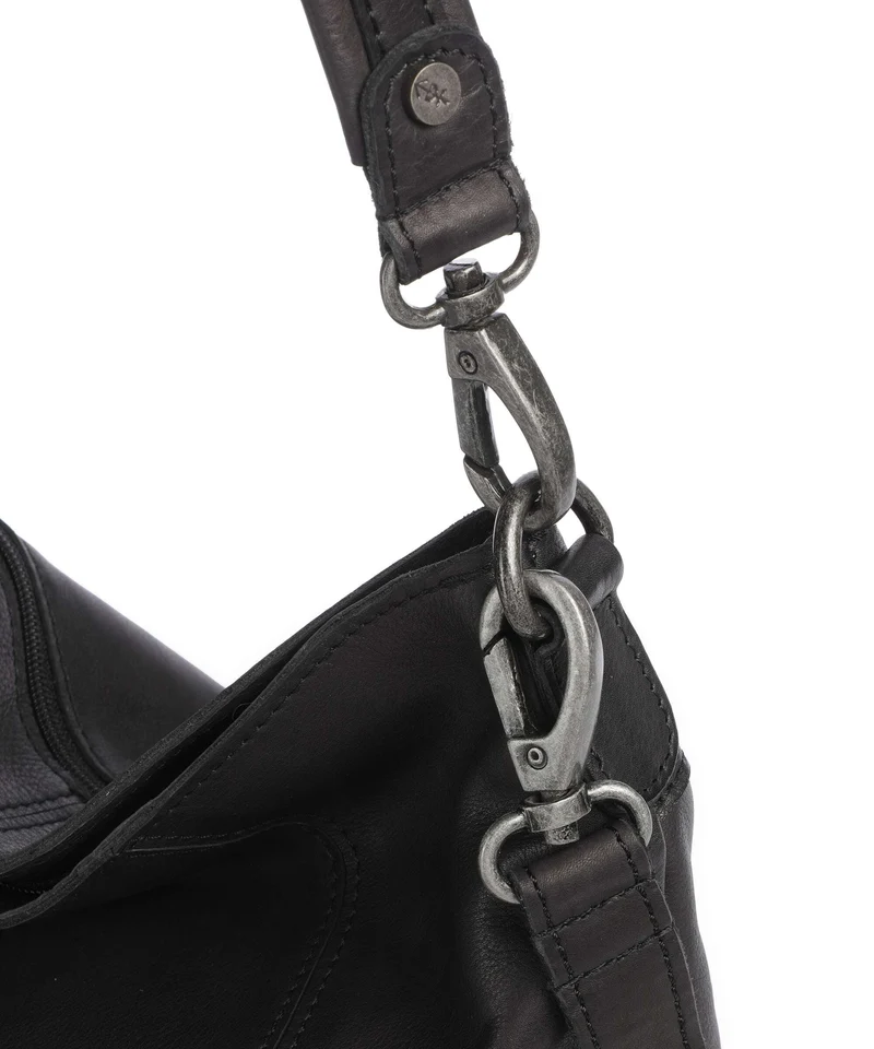 The Chesterfield Brand Washed Waxed Cow Sintra Bolso de hobo black