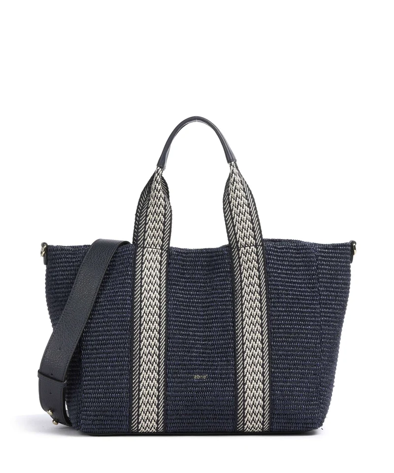 Abro Raffia Kaia Bolsa shopping navy
