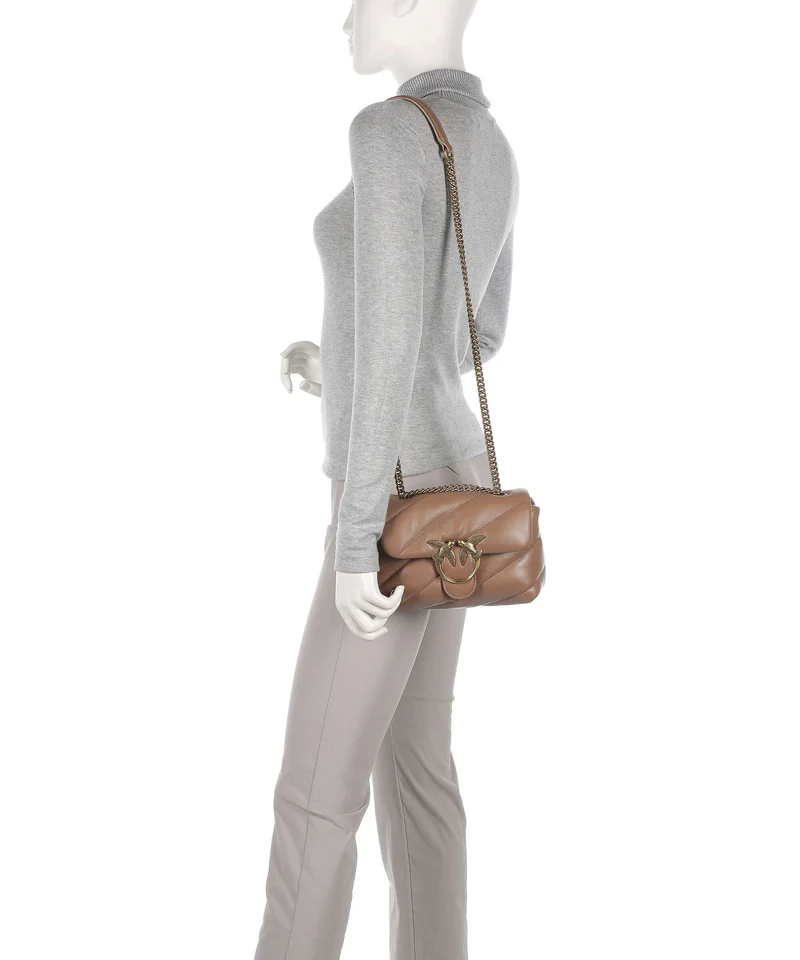 Pinko Love Puff Mini Bolso de hombro biscotto zenzero/antique gold