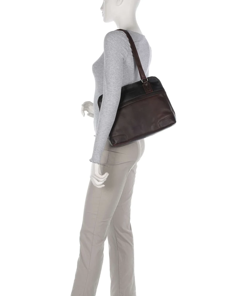 The Chesterfield Brand Wax Pull Up Cow Belgrado Bolso de hombro brown