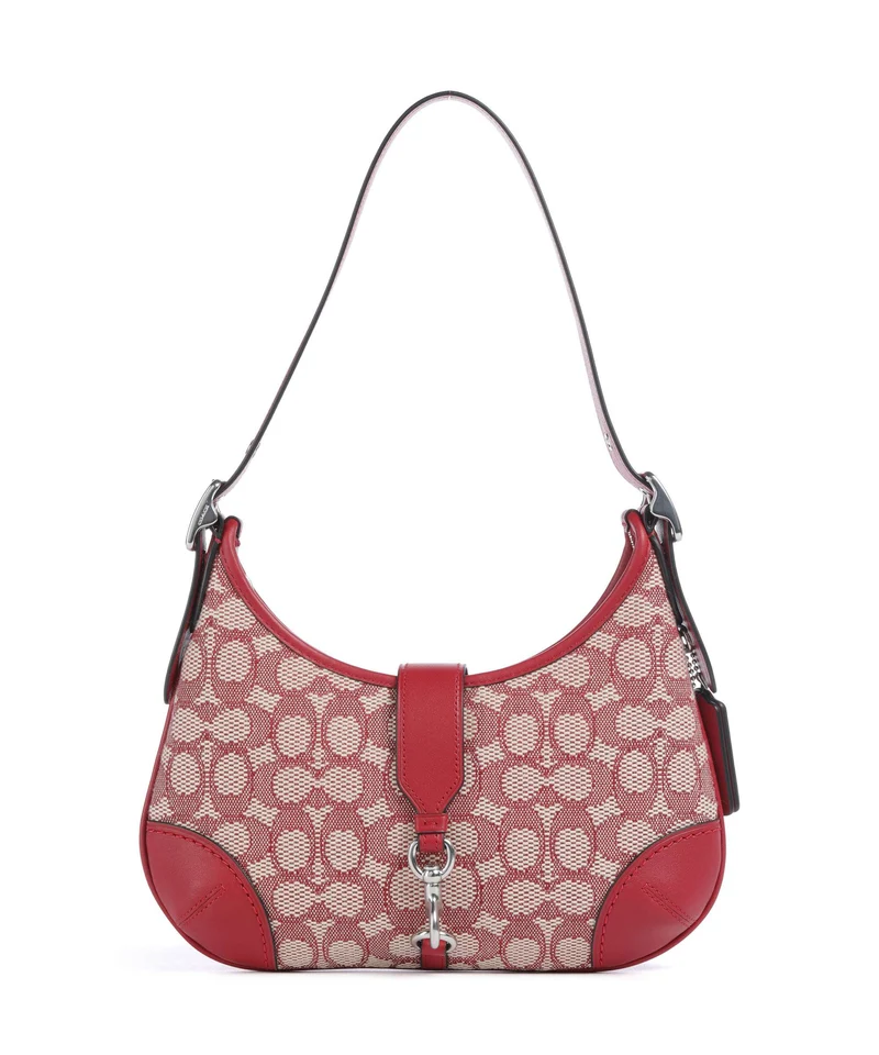 Coach Hamptons Signature Jacquard Bolso de hombro ruby/ivory