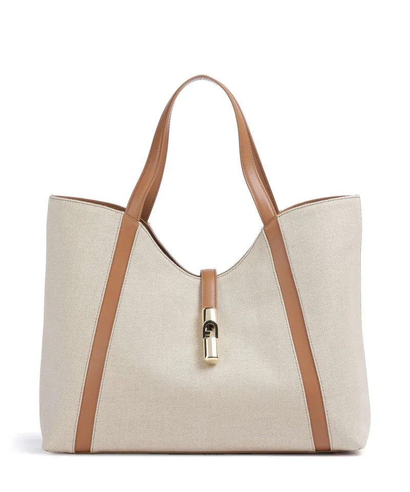 Furla Goccia XL Bolsa shopping naturale/brandy