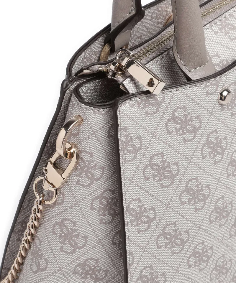 Guess Zamira Bolso de mano dark taupe logo