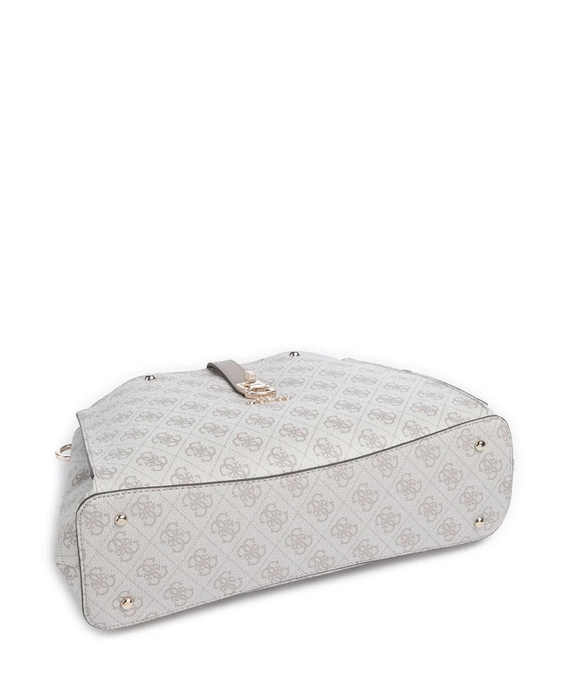 Guess Zamira Bolso de mano dark taupe logo
