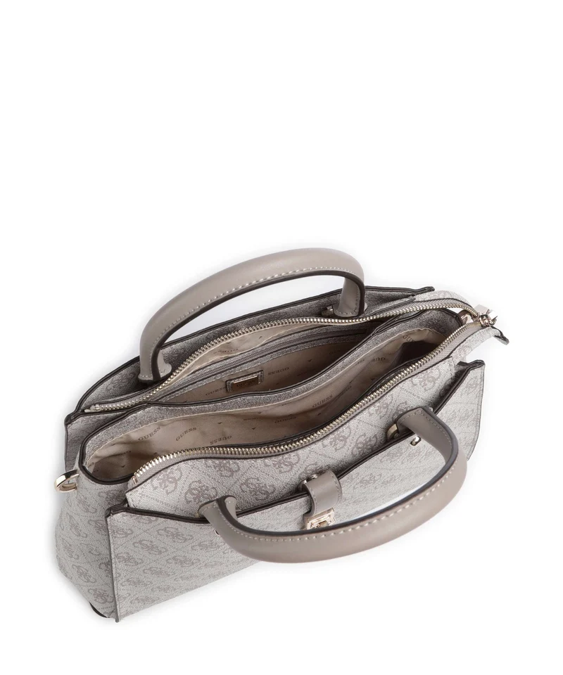Guess Zamira Bolso de mano dark taupe logo