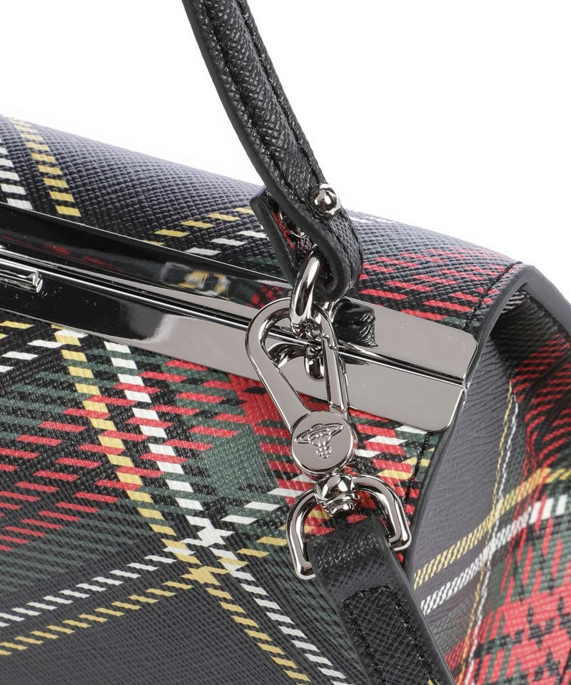 Vivienne Westwood Doll Frame Saffiano Printed XL Bolso de mano chelsea tartan