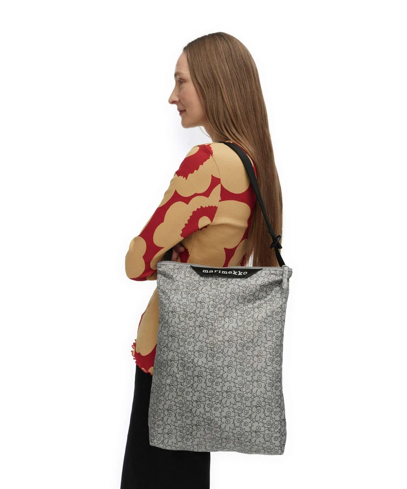 Marimekko Neat Unikko Piirto M Bolso de hobo grey/black